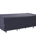 Heavy Duty Waterproof Rectangular Patio Table Cover 86 by 44 by 27.5 Inches, UV Resistant Snowproof for Outdoor Dining Tables, Gray Ripstop Fabric.