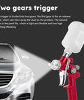 Heavy Duty Air Spray Gun With A Snazzy 600Cc Cup And Precise 1.5Mm Tip showcasing two gear trigger for adjustable spray.