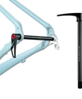 Thread Pitch 1.75mm 12mm Through Axle Adapter For Boost Forks Fits 122mm 166mm 171mm 175mm 180mm And 192mm MTB Gravel Road Front And Rear Wheels Upgrade shown next to a bike frame.