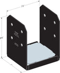 Outdoor Accents Avant Collection ZMAX Black Powder Coated Post Base For 8x8 With Slotted Adjustability, 1 In Standoff