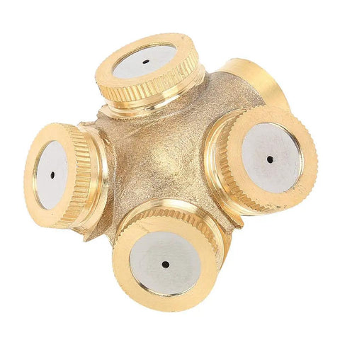 Workhorse High Pressure Brass Sprayer Nozzle Set With Four Interchangeable Tips For Garden And Lawn Irrigation shown in detail.
