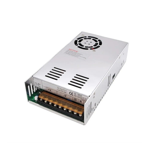 Beefy 220V To 24V DC Driver Power Supply Transformer 12V Output For DIY Projects And LED Gear 5V60A Style Plug And Play Heavy Duty Step Down Power Unit For Reliable Performance silver metal enclosure with fan and terminals