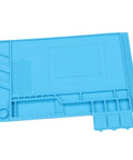 Blue Heat Resistant Silicone Repair Mat With Anti Static Surface Ideal For Cellphone Laptop And Watch Soldering Projects With Pro Grade Screw Pockets And Glue Friendly Work Area For Easy Disassembly And Precise Part Placement