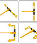 Heavy Duty Ratchet Chain Binder With Five Sixteenths Inch Chain 20 Foot Length 7100 Lbs Working Load Limit 28400 Lbs Breaking Strength G80 Steel Tie Down For Flatbed Trailers And Hauling Rotating Forged Hook For Easy Securing, multiple angles