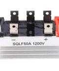 Rock Solid Three Phase Rectifier Bridge Module 50A 1200V High Power Diode, aluminum heatsink, used for solar inverters and industrial applications.