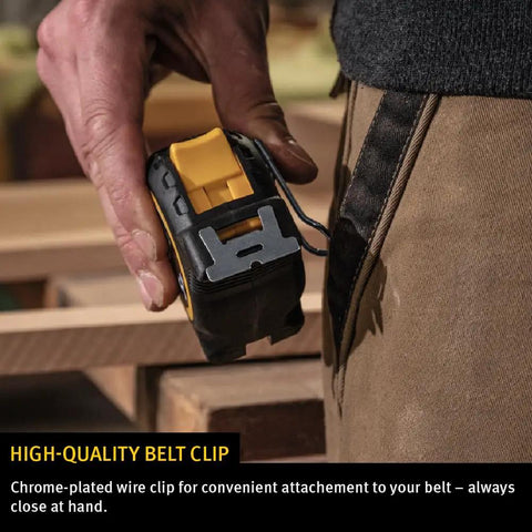 Pocket Tape Measure With Inch And Centimeter Scale 16 Inch Quick Readout Dual Sided Measuring Shock Resistant ABS Case clipped on belt