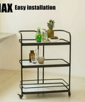Bar cart with beverages using Heavy Duty 2 Inch Swivel Caster Wheels With Five Sixteenth Inch Threaded Mount 330 Lb Capacity