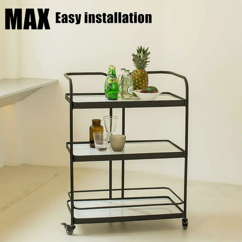 Bar cart with beverages using Heavy Duty 2 Inch Swivel Caster Wheels With Five Sixteenth Inch Threaded Mount 330 Lb Capacity