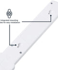 Close-up of white surge protector showing integrated mounting holes for easy installation, part of White 2 Pack Surge Protector Power Strip With 6 Outlets 200 Joule Circuit Breaker Led Switch Wall Mount 2 Ft Cord Solid Workhorse For Home Office And Gaming Rigs.
