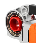 Close-up view of Heavy Duty Electric Pipe Threader, 2300W Power Drive Kit with red die attachment for pipe threading precision.