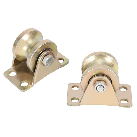 Two Pack 32mm Sliding Gate Roller, U Type Groove Wheel Track Rail, beefy steel heavy duty roller for industrial doors and carts