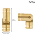 Hidden Brass Barrel Hinges 5 mm For DIY Jewelry Cabinets And Wooden Boxes, 135 Degree Concealed Small Hinges For Tiny Projects, Invisible Hinges Pack Of 20 Durable Rust Resistant Hardware By HOJLKLD, side and front view dimensions