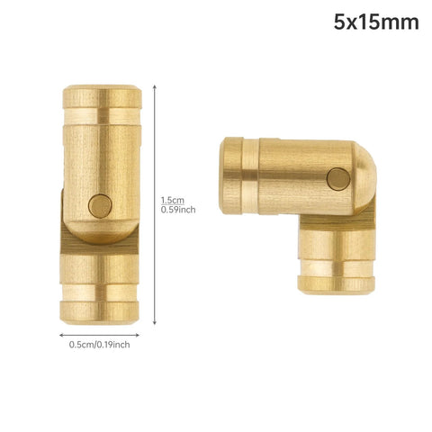 Hidden Brass Barrel Hinges 5 mm For DIY Jewelry Cabinets And Wooden Boxes, 135 Degree Concealed Small Hinges For Tiny Projects, Invisible Hinges Pack Of 20 Durable Rust Resistant Hardware By HOJLKLD, side and front view dimensions