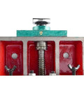 Close-up of the drag plate mechanism on the Heavy Duty Multifunctional Workbench With Drag Plate Milling And Table Drilling.