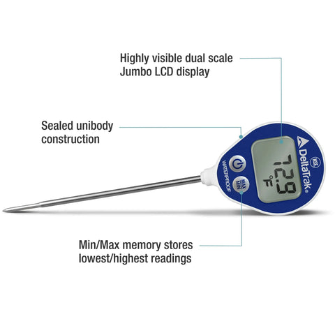 Professional Digital Meat Thermometer For Kitchen And Grilling Waterproof Lollipop Probe with jumbo LCD display and sealed design.