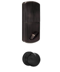 Dark bronze finish of Keyless Electronic Touchpad Deadbolt And Handleset Combo For Home Security Setup With Six User Codes, Left Or Right Handed.