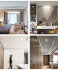 10 Pack Round Recessed LED Downlights Featuring Matte Baffle Trim To Shut Out Annoying Glare For Crisp Daylight Glow Smooth Aluminum Ceiling Lamp Fixtures Effortless DIY Retrofit Setup in modern home interiors.
