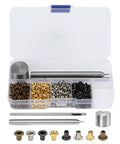 2mm Grommets Eyelets Kit With Tool 800Pcs 4 Colors Copper Plated Grommet Kit For Shoes Bags in plastic storage box
