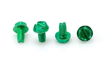 Heavy Duty 10 32 Self Tapping Ground Screws In Green With Hex And Flat Head Options Built From Corrosion Resistant Stainless Steel