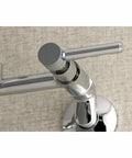 Close-up of Concord 8 Inch Adjustable Center Wall Mount Kitchen Faucet in Polished Chrome and Solid Brass Construction