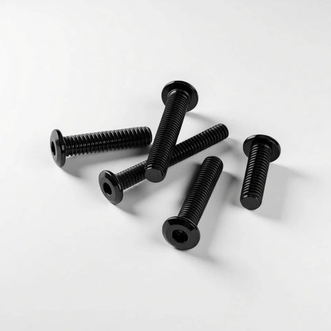 Tough As Nails 304 Stainless Steel Flat Head Hex Socket Cap Screws, 3/16 X 3/4 Inch, 50 Pack Black Oxide Finish viewed from above.
