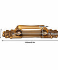Front view of Two Pack Antique Door Pull Handle For Cabinets And Wardrobes European Style Zinc Alloy Vintage Drawer Pull For Closets Cupboards And Sliding Doors Metal Hardware with measurements
