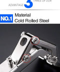 Close-up of 170 Degree Frameless Cabinet Door Hinges With Hidden Hydraulic Soft Closing And Adjustable Mounting Stainless Steel