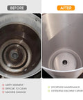 Before and after using Extra Large Percolator Coffee Filters, 100 Count, Pre-Punched Holes For Even Brew And Faster Extraction