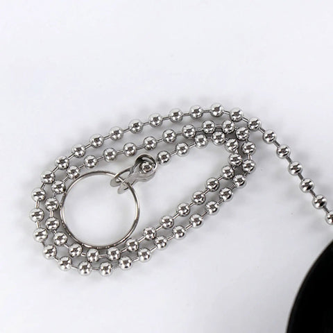 Stainless steel chain with ball link and ring, accessory for Bathtub Drain Stopper with Rubber Bath Plug.