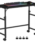 Mobile Keyboard Tray With Mouse Pad Height Adjustable From 23 To 31 Inches Rolling Under Desk Extender With Lockable Casters