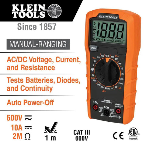 Digital Multimeter Electrical Test Kit With Non Contact Voltage Tester And Receptacle Tester For Diyers 600V AC DC 10A DC