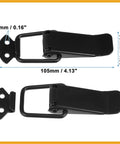 Universal Car Bumper Security Hook Clips With Quick Release Fasteners, black metal, 105x33mm, 2-Pcs Replacement, side view