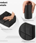 Close-up of 12 Pack Noise Canceling Acoustic Foam Wall Panels High Density Sound Proof Tiles showing 1.6-inch thick high-density foam.