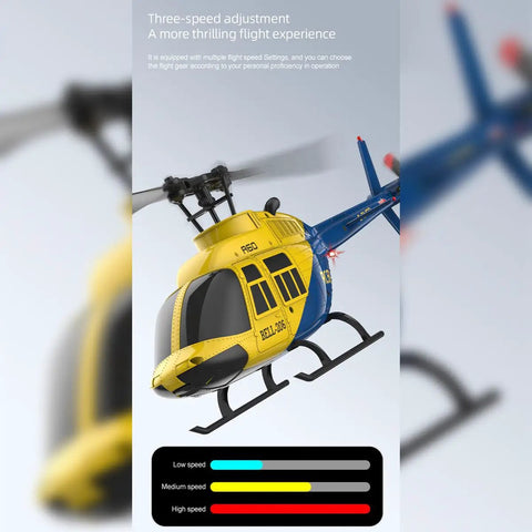 1/42 Scale Bell 206 RC Helicopter With 2.4G 4CH Flybarless Mini 3D Stunt Model Optical Flow Altitude Hold And 6-Axis Gyro Ready To Fly