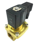 High Performance Pneumatic Solenoid Valve For Air Tools And Industrial Systems With Electromagnetic Control Plus 1 Pc Series Replacement Part For Reliable Operation, brass body and black control unit.