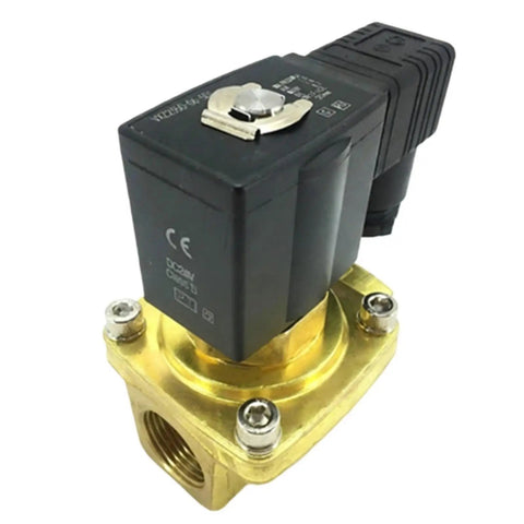 High Performance Pneumatic Solenoid Valve For Air Tools And Industrial Systems With Electromagnetic Control Plus 1 Pc Series Replacement Part For Reliable Operation, brass body and black control unit.