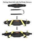 Tongue Buckle Body Belt With Aluminum Hardware And Hot Press Waist Pad, shown in assembly with harness system, dual side D-Rings