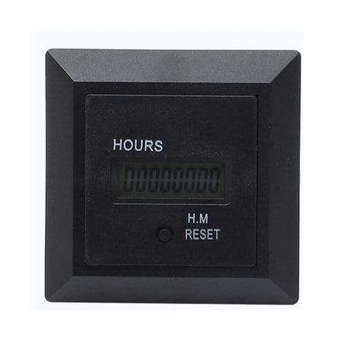 Panel Mount Industrial Hour Meter With Front Digital Hours Display ABS Housing for runtime tracking and maintenance logs