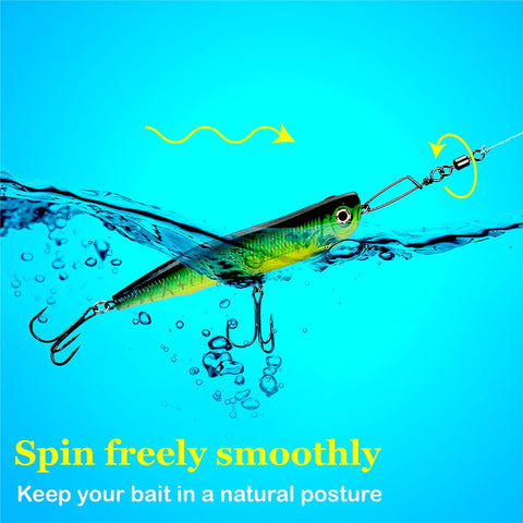Heavy Duty Fishing Swivels With Snap For Bass Tackle, High Strength Stainless Steel Quick Change Line Leader System in water