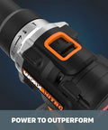 Close-up of Power Share 20V Cordless Hammer Drill With Brushless Motor And Half Inch Chuck Beastly Build For Tough Jobs