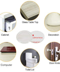 Slick Silicone Adhesive Furniture Pads For Glass Tables And Cabinet Drawers Featuring Dead Quiet Anti Slip Grip to use on various surfaces.