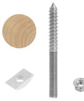 Stair Handrail Bolt Kit With M8 Hardware Pack 40 Piece Stainless Steel Set showing bolt, washer, plug, and nut components.