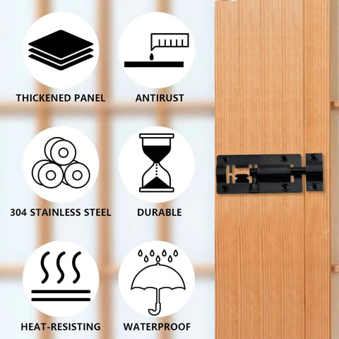 Built Like A Tank Heavy Duty Slide Barrel Bolt 3 Inch Stainless Steel Latch For Door Security Rust Resistant Sliding Lock For Fence Gate Or Shed Reliable Protection Black 12Pcs showcases durability and 304 stainless steel features.