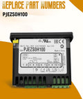 PJEZS0H100 Digital Refrigerator Temperature Controller With Sensor Probe 115V Thermostat That Fits Carel And All Fridges Precise Temp Regulation Easy Mounting Hardware And Setup Instructions, front view
