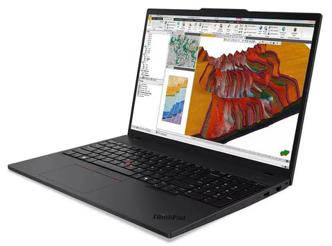 ThinkPad P16s Gen 4 Mobile Workstation With 4K Dolby Vision OLED Touchscreen And 100 Percent DCI-P3, side view with map display