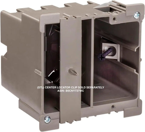 Two Gang Retrofit Wall Box For Old Work Stud Or No Stud Mount Dual Mount One And A Half Inch Toggle Depth