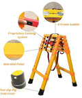 Heavy Duty Non Conductive Frp Telescoping Ladder Built Tough For Live Electrical Grind With Rock Solid Three Hundred Thirty Pound Rating And Quick Foldaway Design For Easy Hauling showing features including locking system and non-slip feet.
