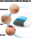 Pro Grade 13 Pack Replacement Rollers For Pedi Perfect Refills Electronic Foot File, showing callused heels and roller close-ups.