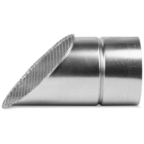 4 Inch Heavy Duty Workhorse Galvanized Steel Duct End Cap With Mesh Round Outdoor Air Exhaust Vent Cover Bird Guard Vent Cover Angled 45 Degree