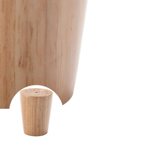 Close-up of a Solid As A Rock Adjustable Furniture Leveler Made From Rich Oak Wood, showcasing its smooth finish and sturdy design.